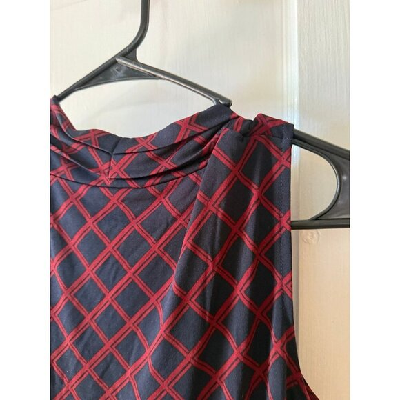 Jones New York women’s size small red and dark blue blouse - Picture 8 of 8